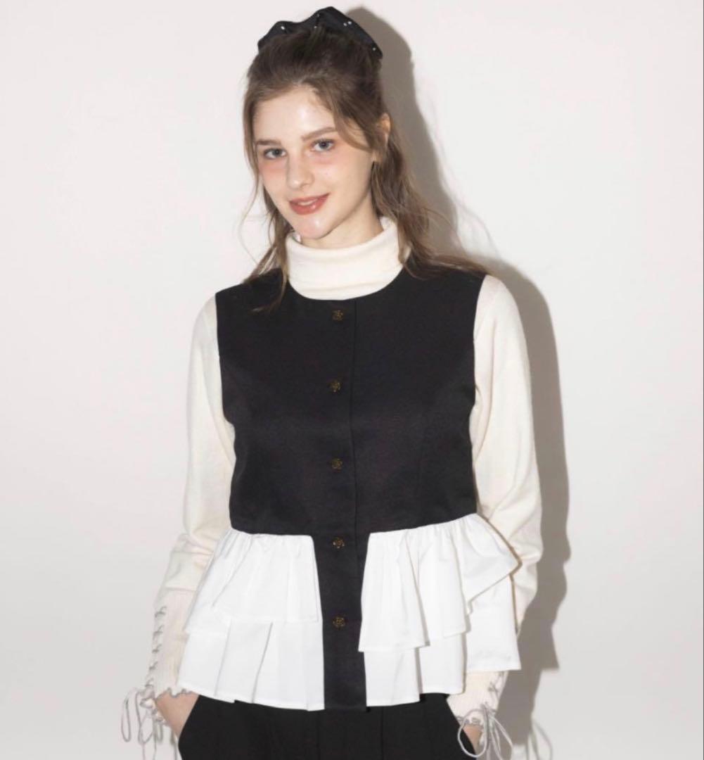 idem イデム　peplum lady vest