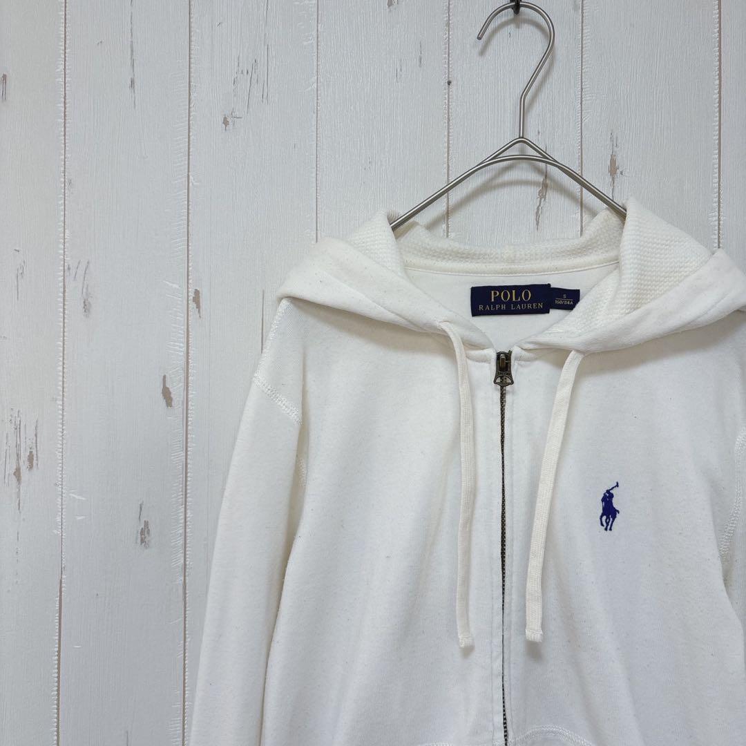 Y380 PORO RALPH LAUREN ジップアップパーカー　Ｓ　白
