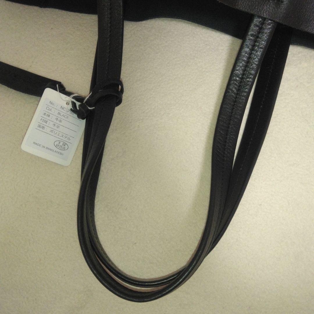 未使用品　ファーストファクトリー　レザー　本革 ブラック トートバッグ