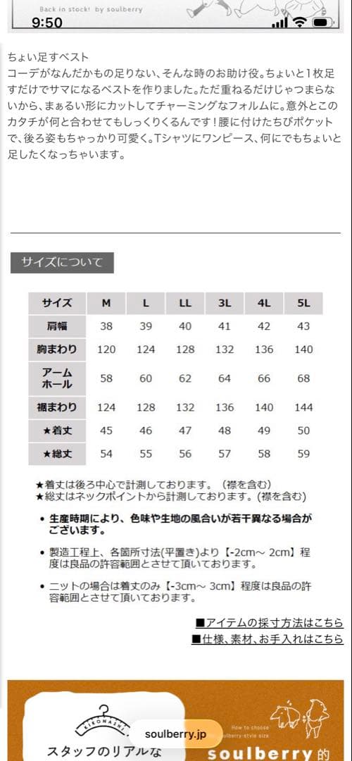【廃盤色】【未使用新品】夏にちょい足すベストM【soulberry】