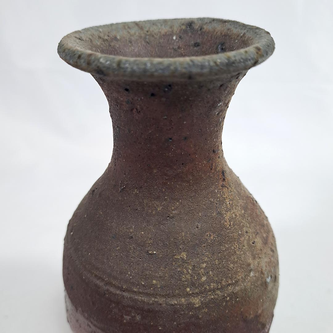 森岡成好作「徳利」/一輪挿し/陶器/南蛮焼締