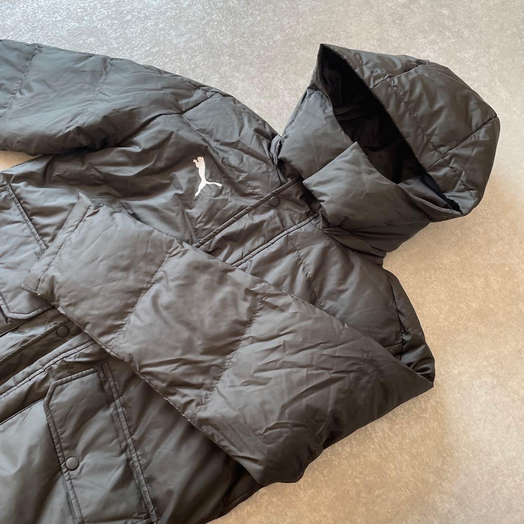 新品同様 PUMAブラック ベンチコート ロングダウン M