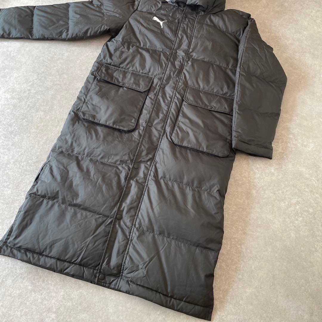 新品同様 PUMAブラック ベンチコート ロングダウン M