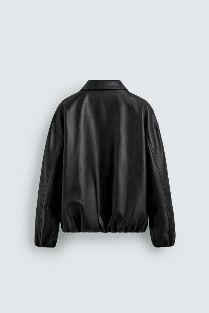 ブラックレザージャケット ボンバースタイル