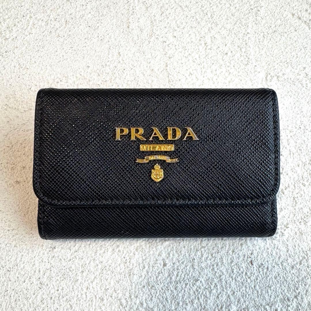 PRADA プラダ サフィアーノレザー キーケース マルチカラー ピンク