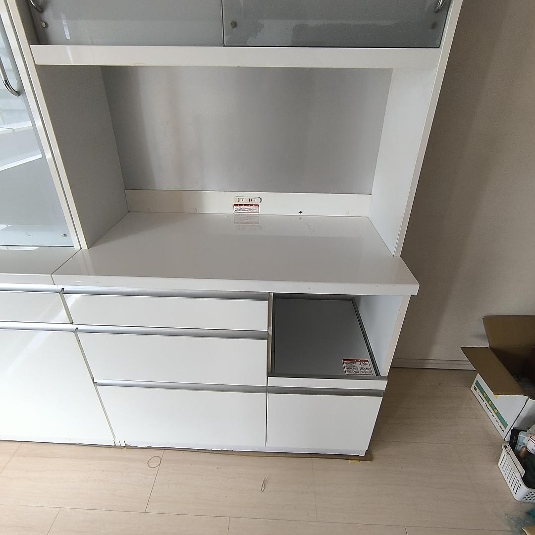 【セット①左】2/20迄 実質0円！ゴミ箱収納付食器棚 幅80 3つ星素材 処分