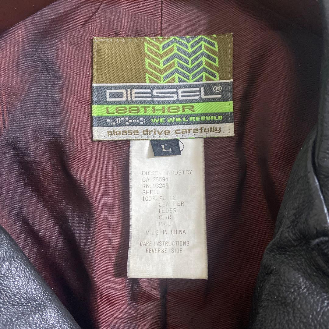 M*8様 90s DIESEL ブラックレザーカーコート Lサイズ 野村訓市