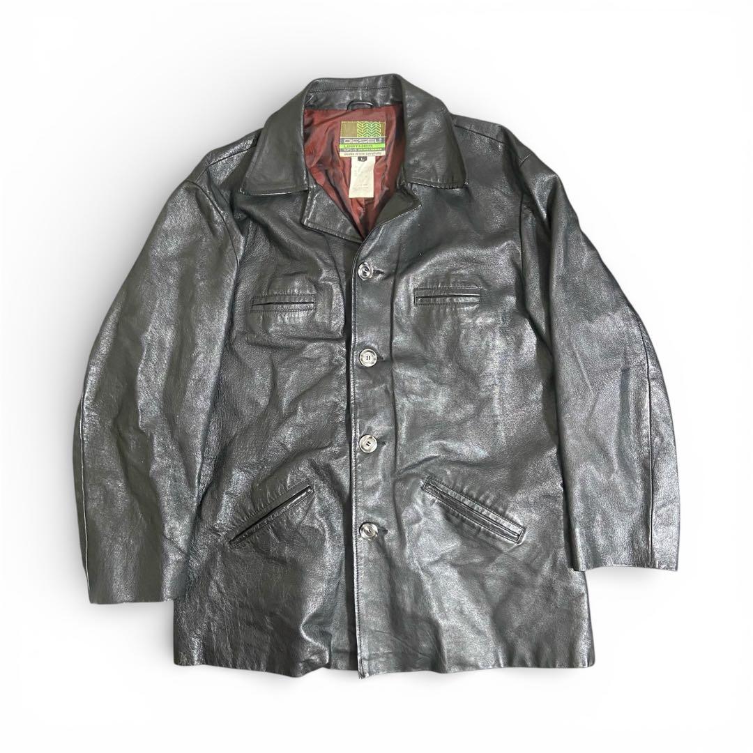M*8様 90s DIESEL ブラックレザーカーコート Lサイズ 野村訓市