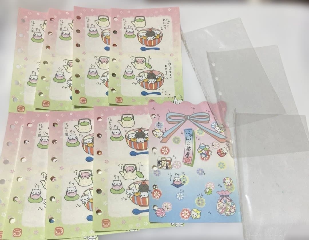 激レア　サンエックス　にゃんにゃんこ　にゃんこ茶屋　シール帳　バインダー　6穴