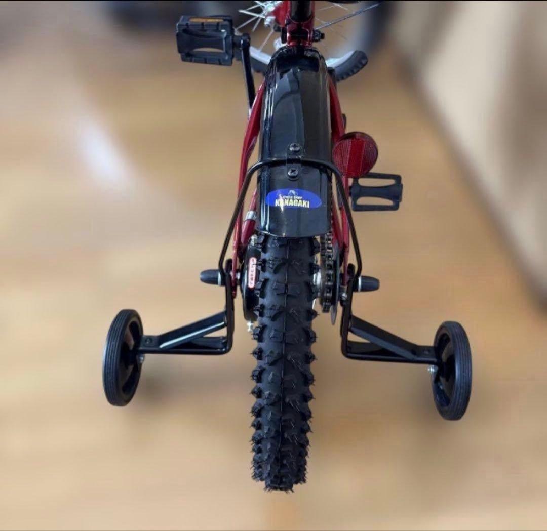 【極美品】Jeep 子供用自転車 16インチ 赤 前カゴ&補助輪付き