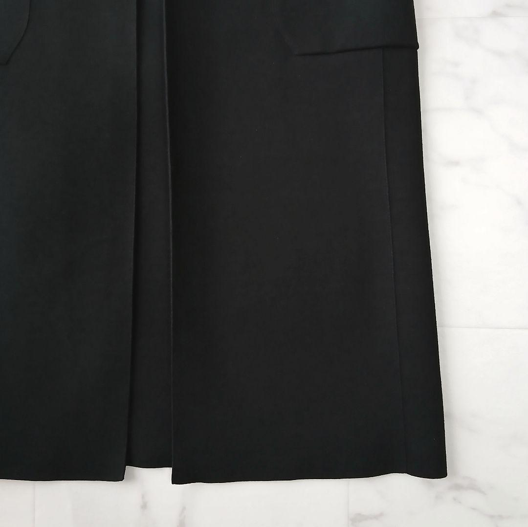 美品 シクラス 上質 シルクコットン ミラノリブ ニットジレ S ロング 黒