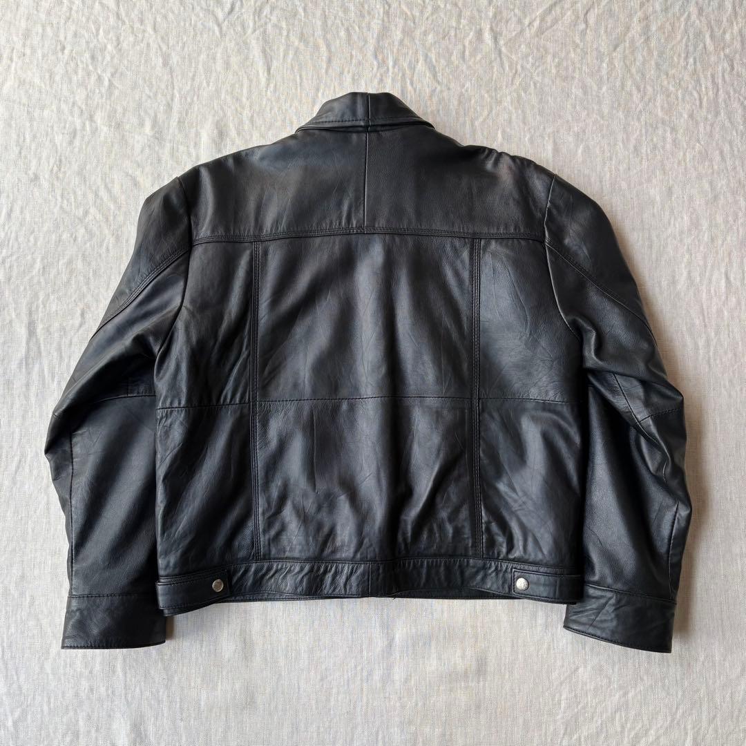 universal overall レザー トラッカージャケット 羊革 ブラック