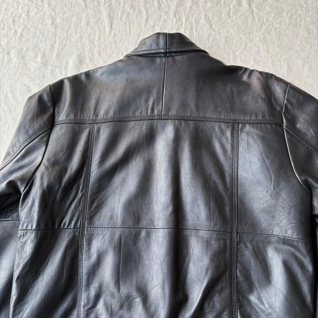 universal overall レザー トラッカージャケット 羊革 ブラック