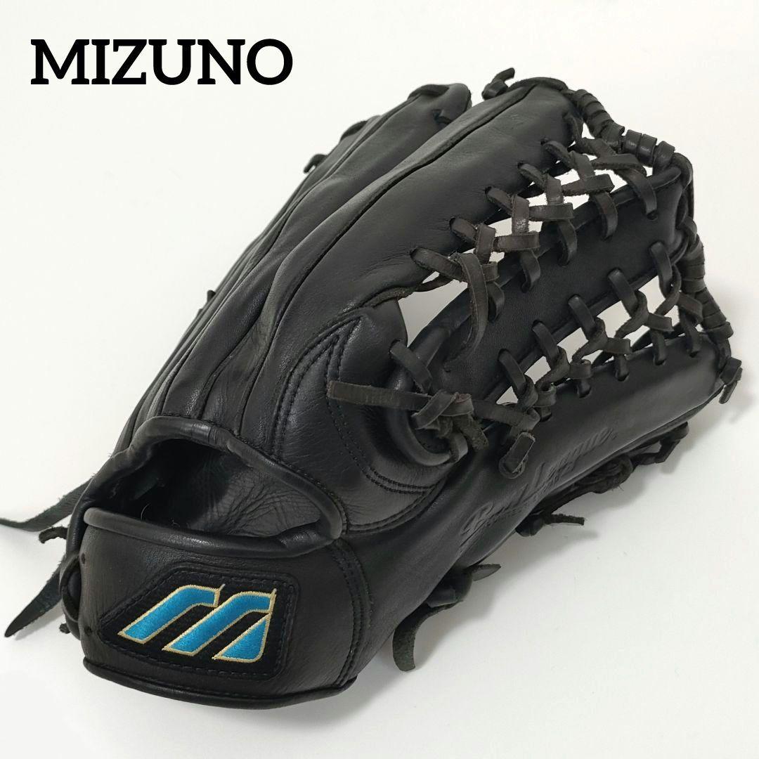 ミズノ　ビューリーグ　軟式　グローブ　プロモデル　Mマーク　外野用　右利き　黒