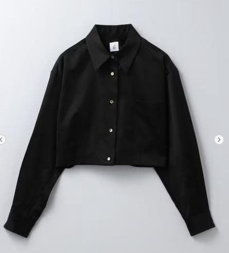 6(ROKU) ロク　コットンキュプラ麻 サテン クロップド シャツ
