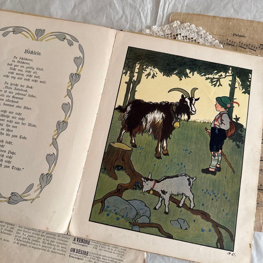 稀少アンティーク可愛い絵本caspariドイツ語　洋書ジャンクジャーナル古書
