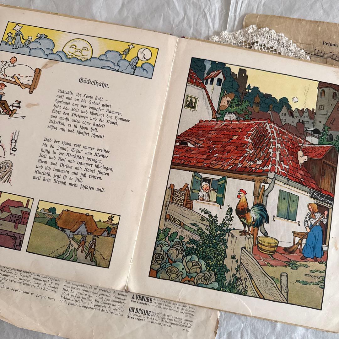 稀少アンティーク可愛い絵本caspariドイツ語　洋書ジャンクジャーナル古書