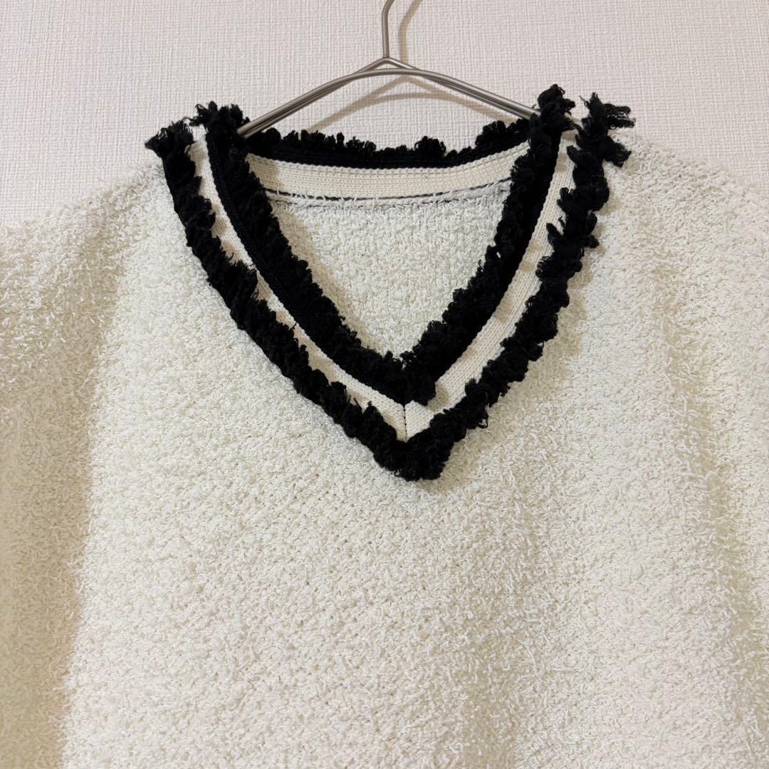 【定価3.6万】ADORE ツィーディーニットベスト　ツイード　白　Vネック