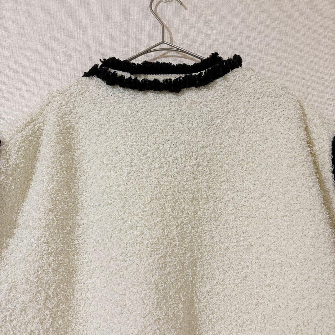 【定価3.6万】ADORE ツィーディーニットベスト　ツイード　白　Vネック