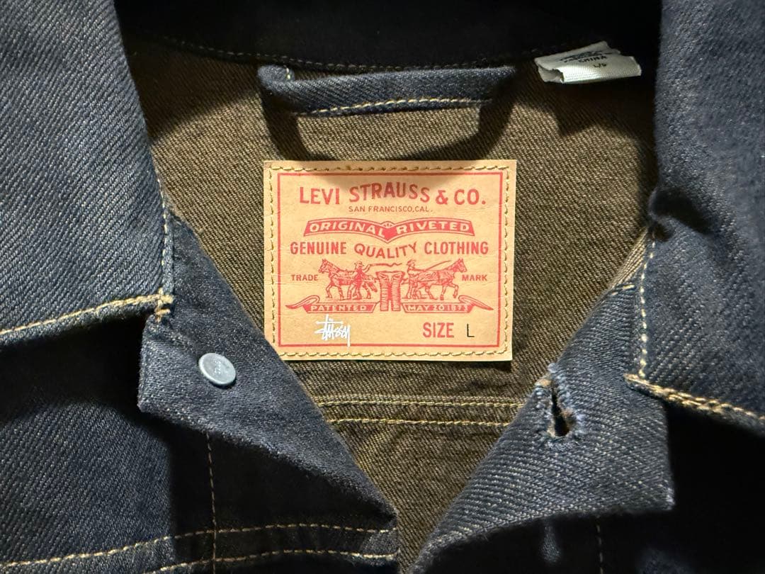 【STUSSY】levi's cotton trucker jacket L