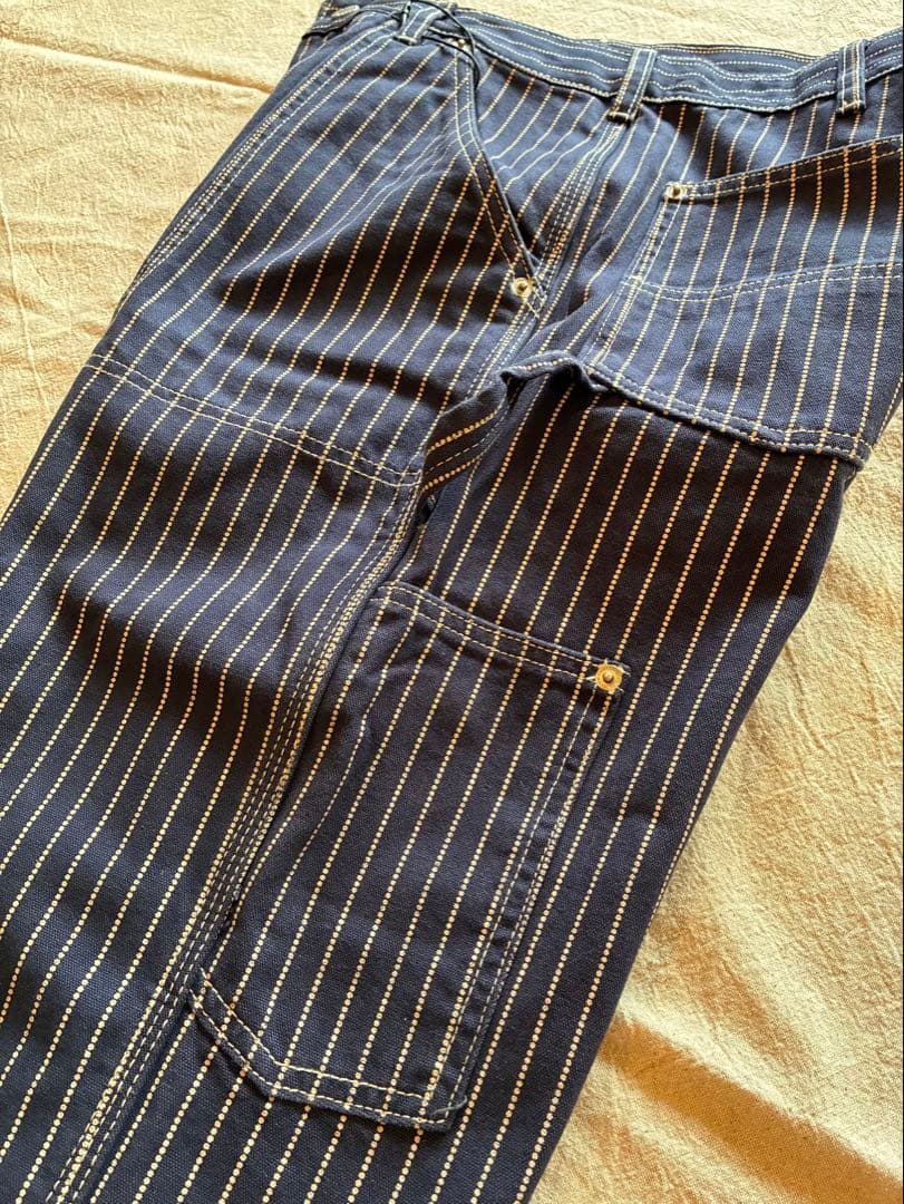 【typeＤ-2XL】 ウォバッシュ　ストライプ　デニム　パンツ　ヒッコリー