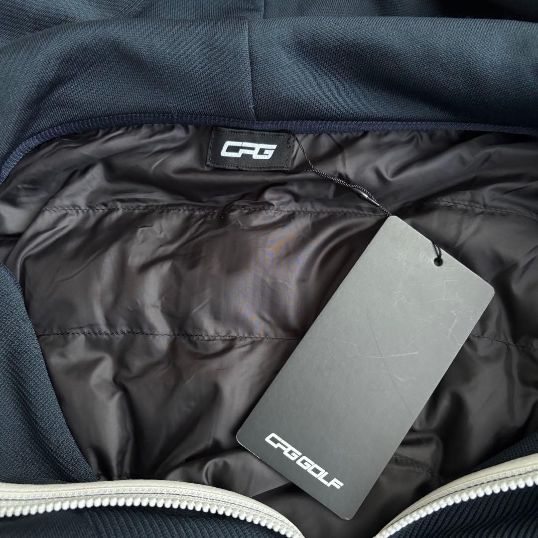 (未使用タグ付) CPGゴルフ スニード ジャケット 総柄 袖ロゴ 中綿