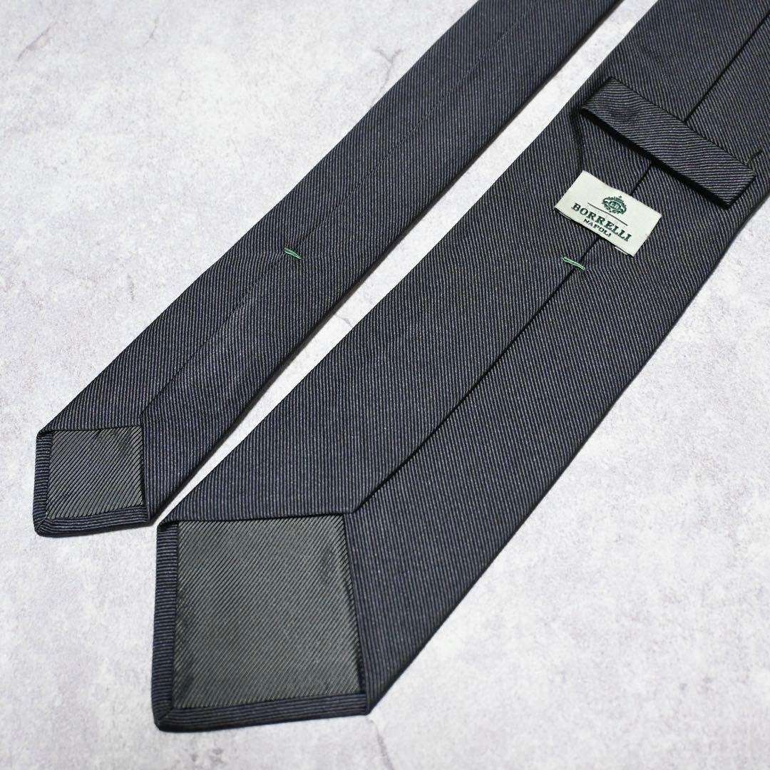【極美品】ルイジボレッリ ソリッド グレー ネクタイ