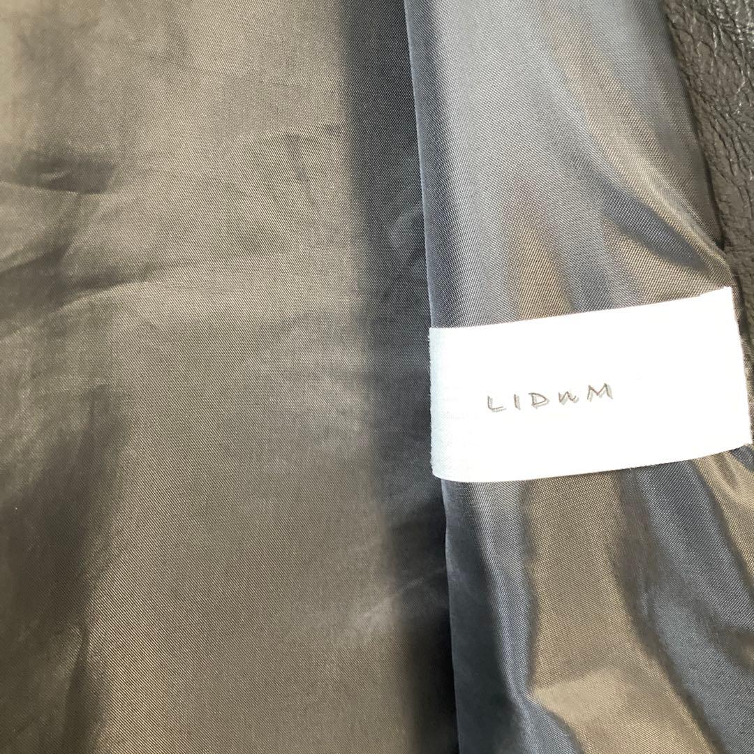 LIDNM ラムレザー　シングルライダースジャケット