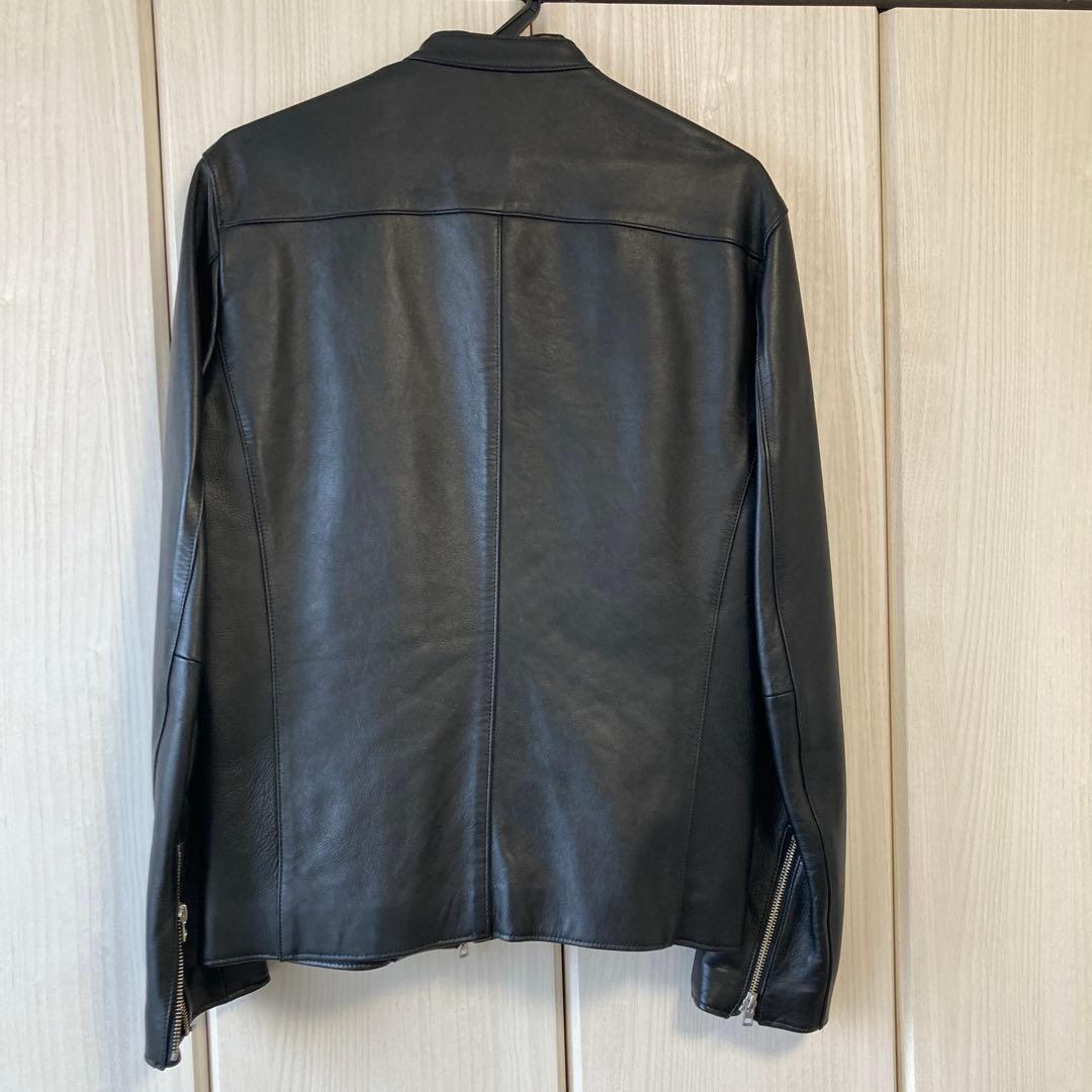 LIDNM ラムレザー　シングルライダースジャケット