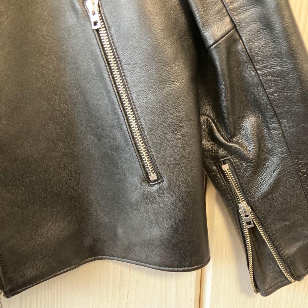 LIDNM ラムレザー　シングルライダースジャケット