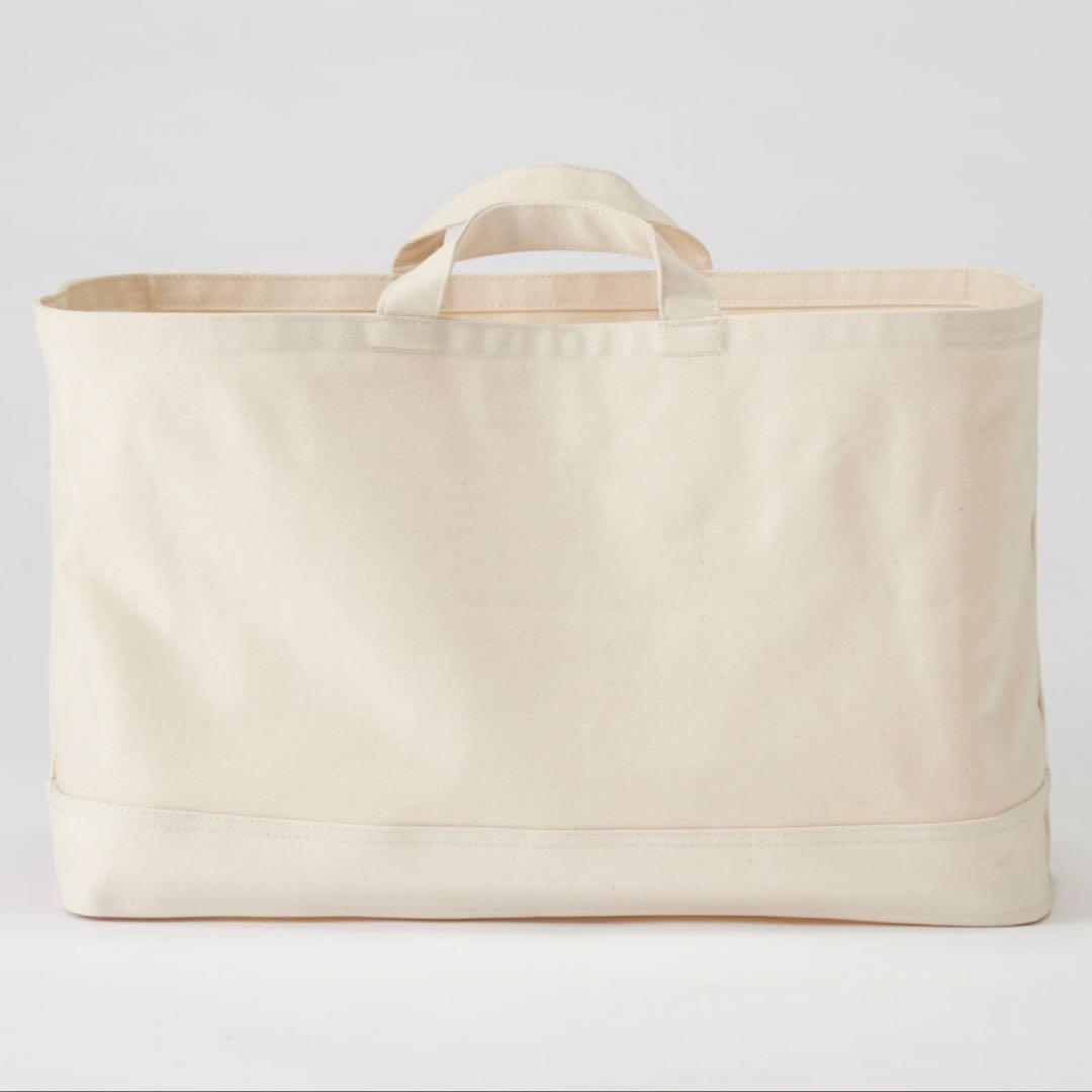 【廃盤品】無印良品　持ち手付き帆布　長方形バスケット　特大
