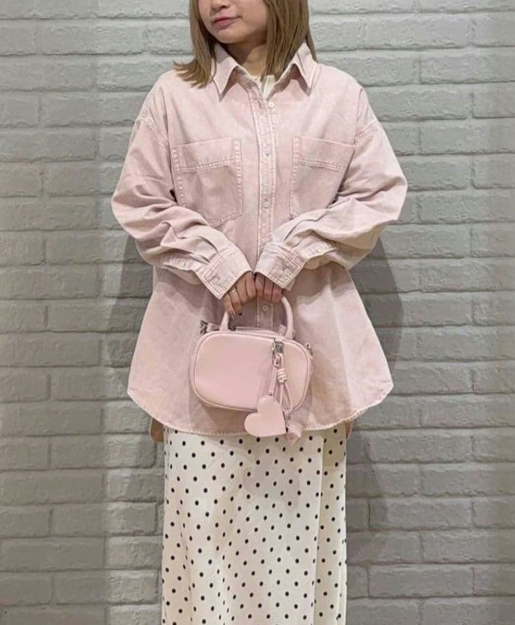 未使用 ローリーズファーム アソートデニムBIGシャツ ピンク