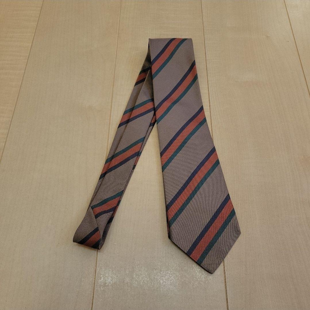 Charvet★シャルベ ブラウン レジメンタル ストライプ ネクタイ