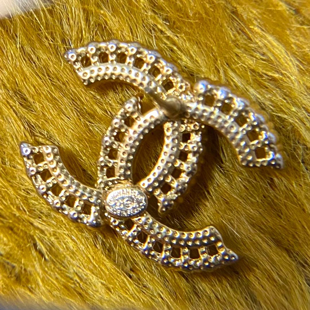 シャネル CHANEL ピアス 片方 パール調 ラインストーン 片耳 刻印