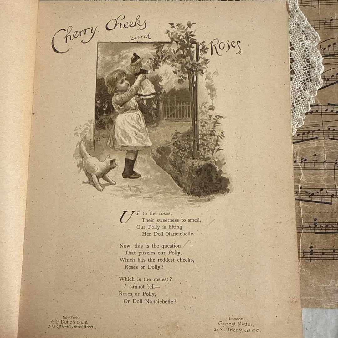 1894年アンティーク美しい絵本ヴィクトリアン洋書ジャンクジャーナル古書　児童書