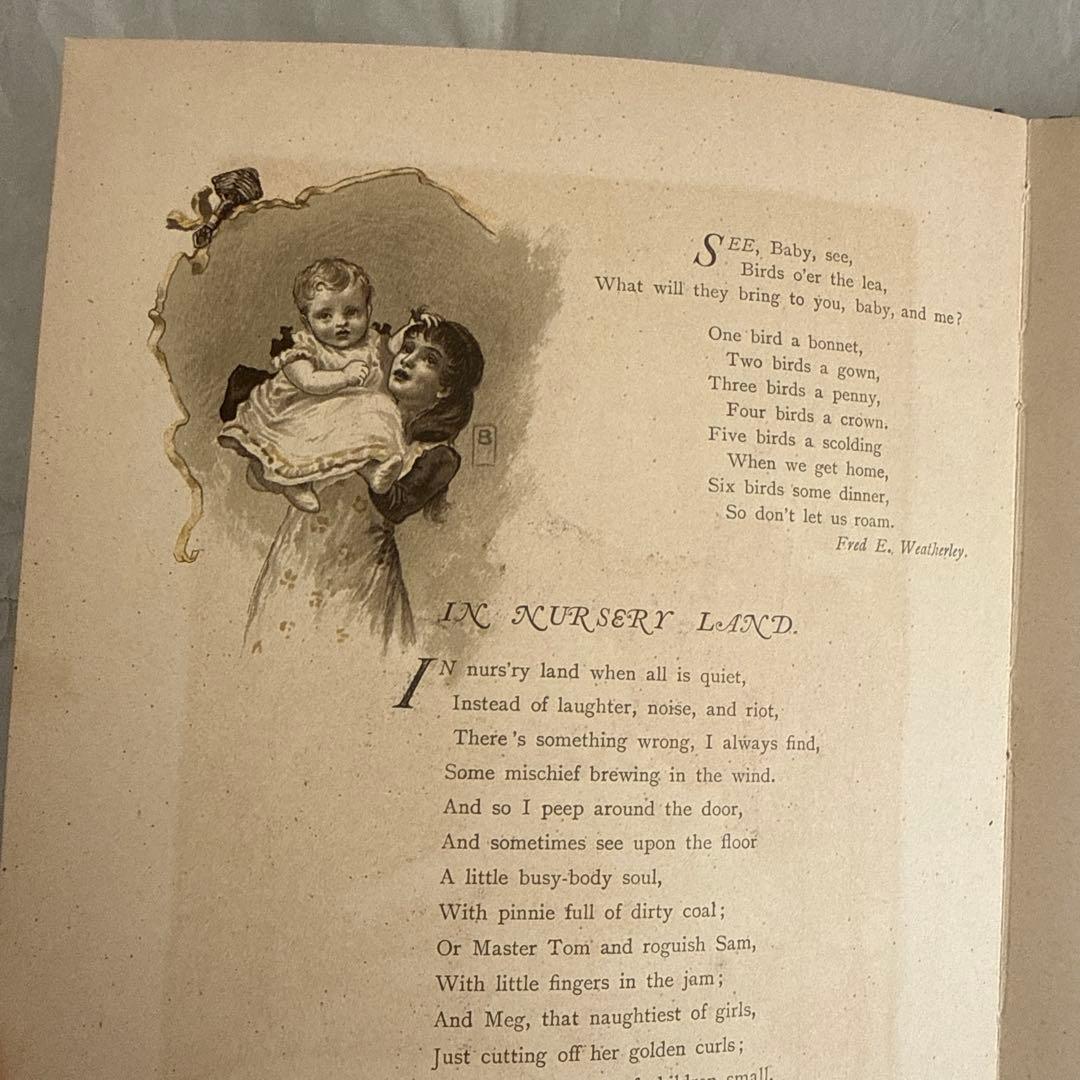 1894年アンティーク美しい絵本ヴィクトリアン洋書ジャンクジャーナル古書　児童書