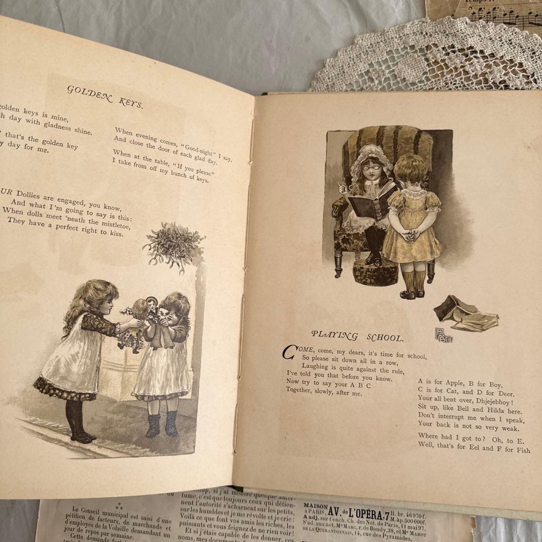 1894年アンティーク美しい絵本ヴィクトリアン洋書ジャンクジャーナル古書　児童書