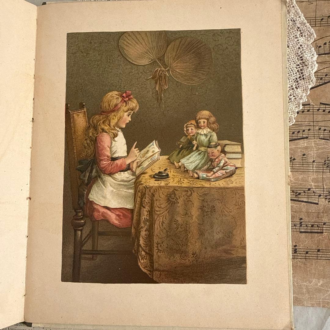 1894年アンティーク美しい絵本ヴィクトリアン洋書ジャンクジャーナル古書　児童書