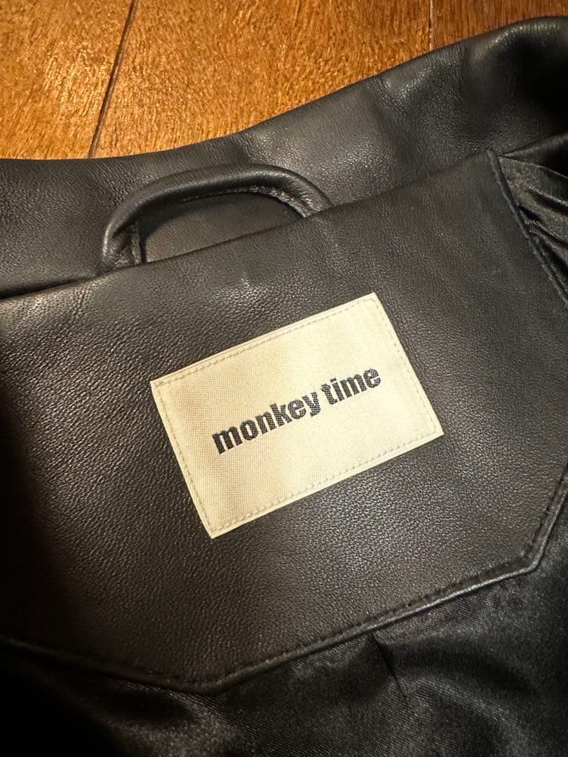 MONKEY TIME モンキータイム 黒レザーライダース ラム XL
