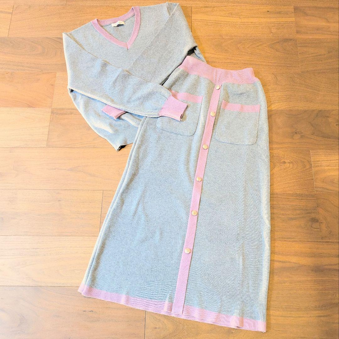 ニットワンピース　春　セットアップ　ニットワンピース風