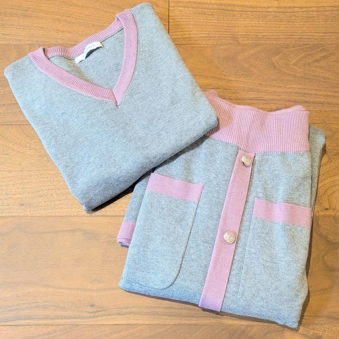 ニットワンピース　春　セットアップ　ニットワンピース風