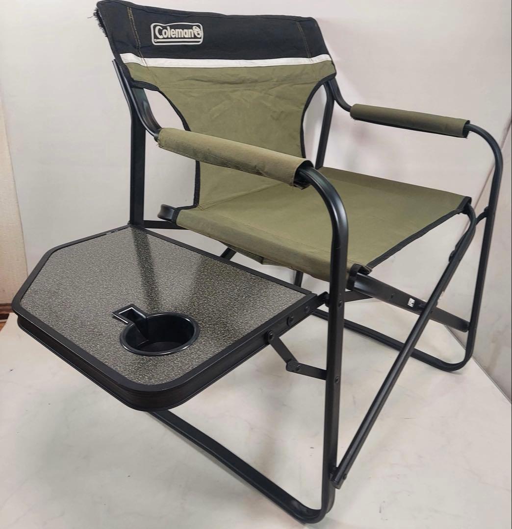 Coleman サイドテーブル付きデッキチェア オリーブ 2000033809