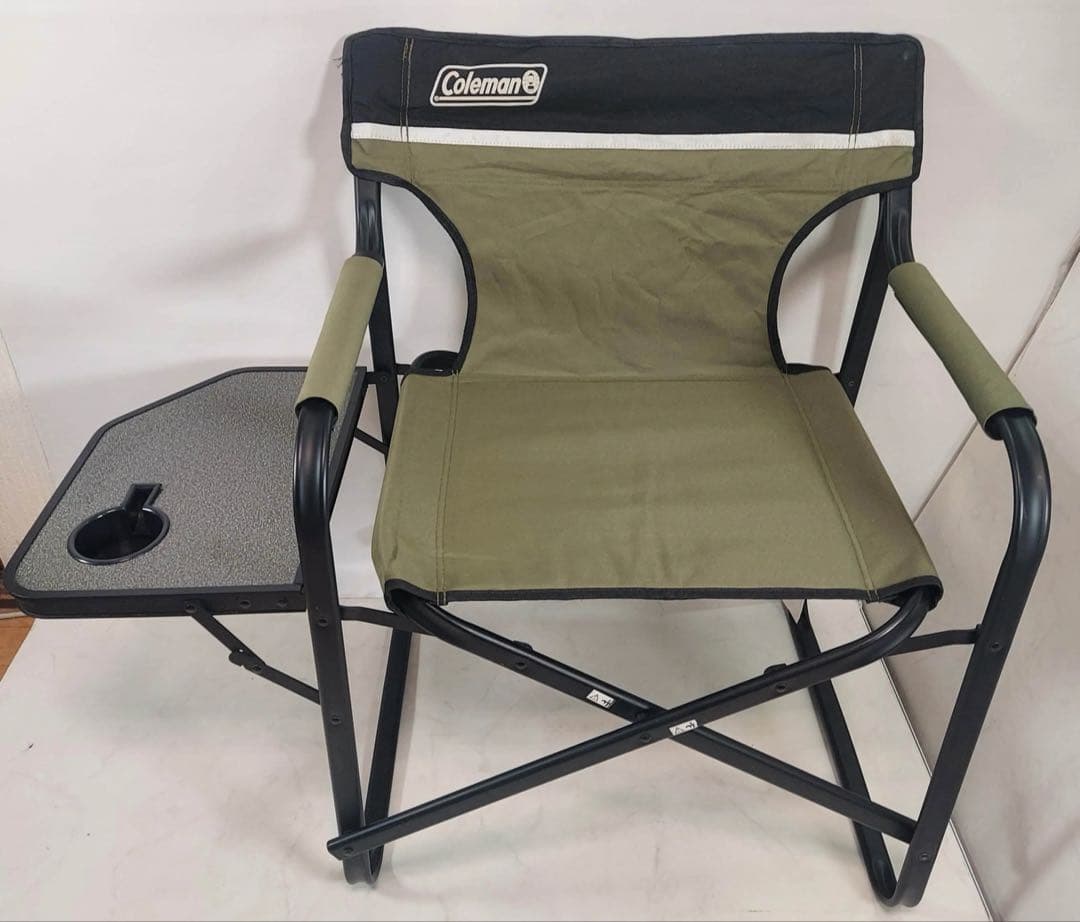 Coleman サイドテーブル付きデッキチェア オリーブ 2000033809