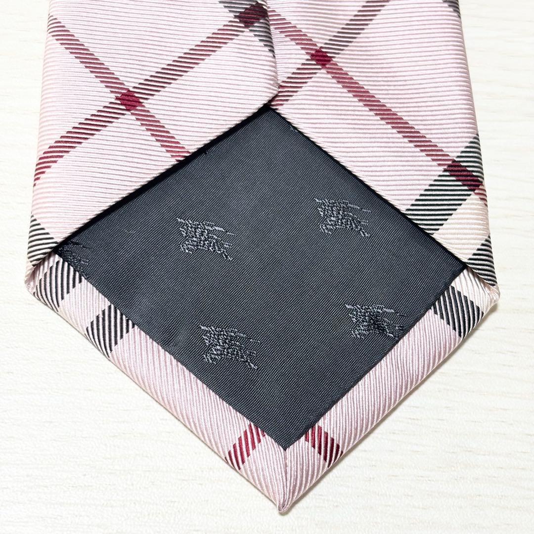 BURBERRY バーバリー アラ商事 美品 ノバチェック柄 ネクタイ ピンク