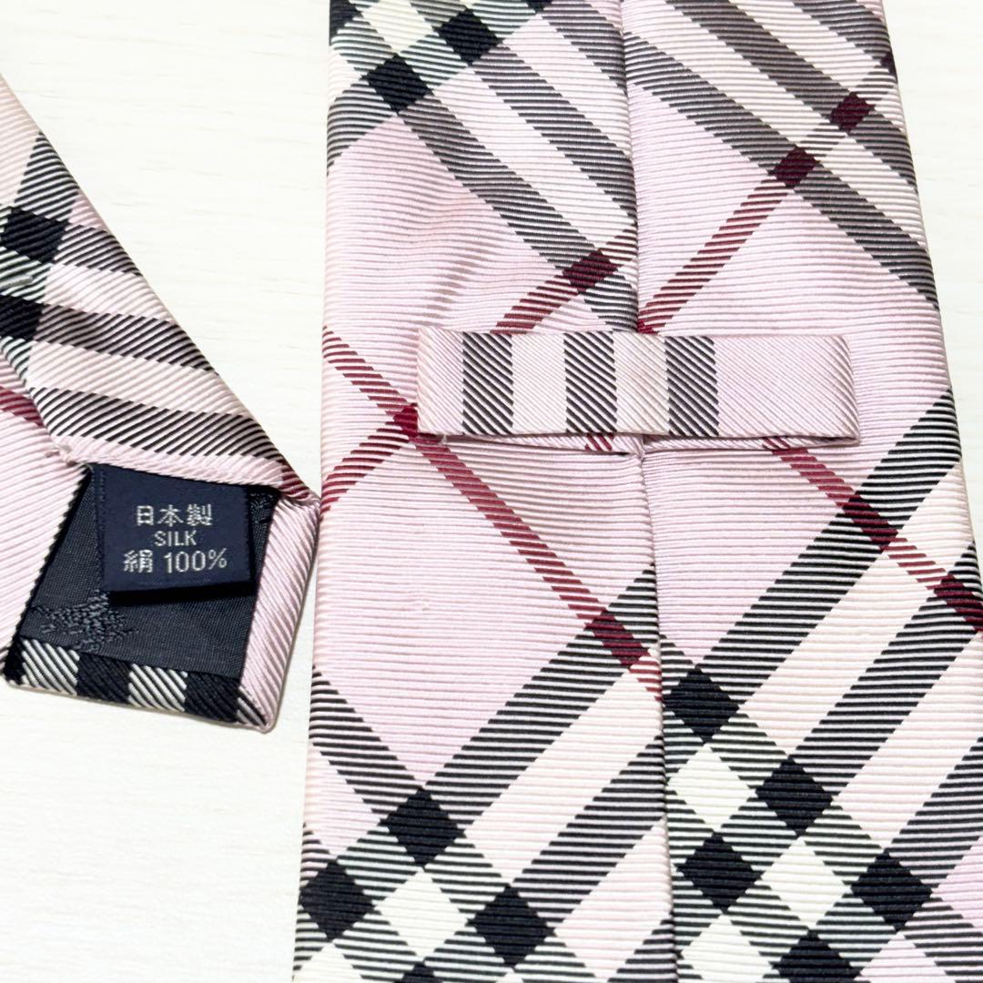 BURBERRY バーバリー アラ商事 美品 ノバチェック柄 ネクタイ ピンク