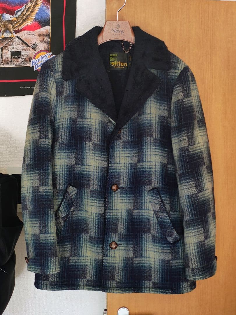 70s silton オンブレ ウールジャケット ファラオコート カーコート