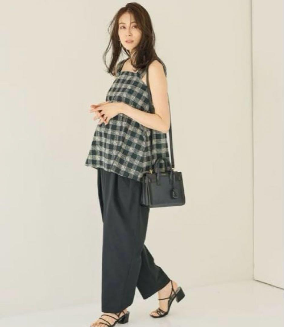 #Newans 笹川友里さんコラボ　チュニックビスチェ　グリーンチェックサイズ１