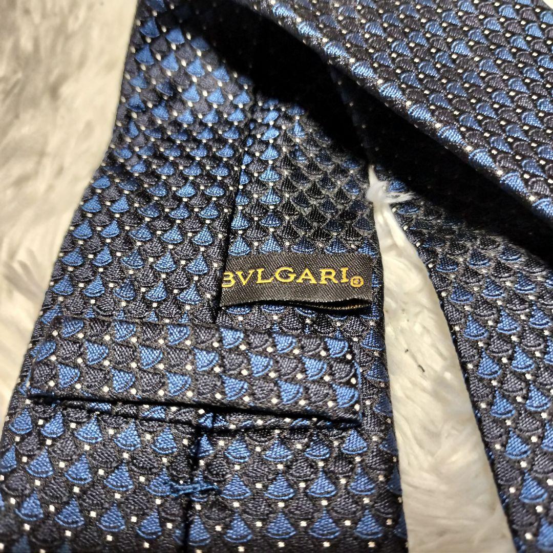 BVLGARI 　新品ネクタイ 7-POLOS ネイビー