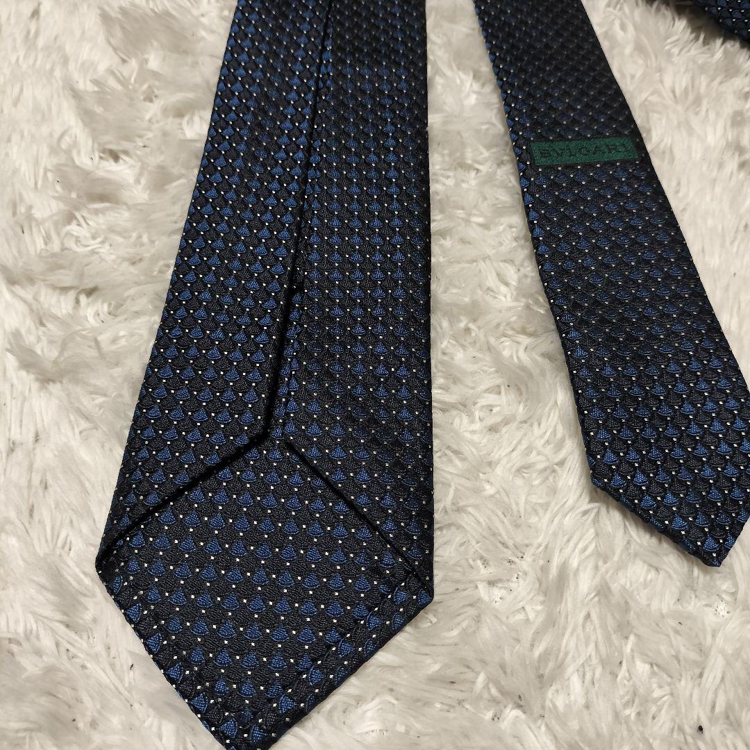 BVLGARI 　新品ネクタイ 7-POLOS ネイビー