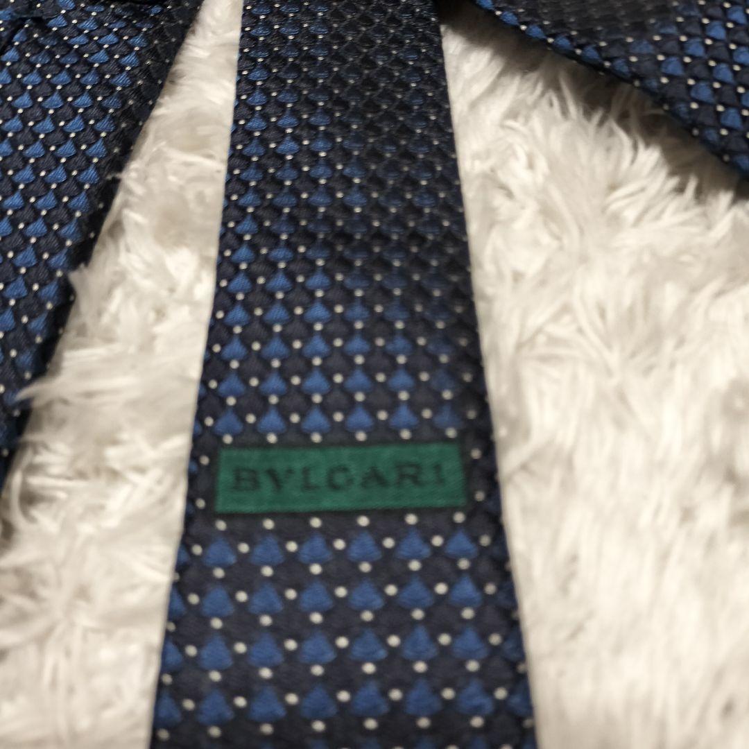 BVLGARI 　新品ネクタイ 7-POLOS ネイビー